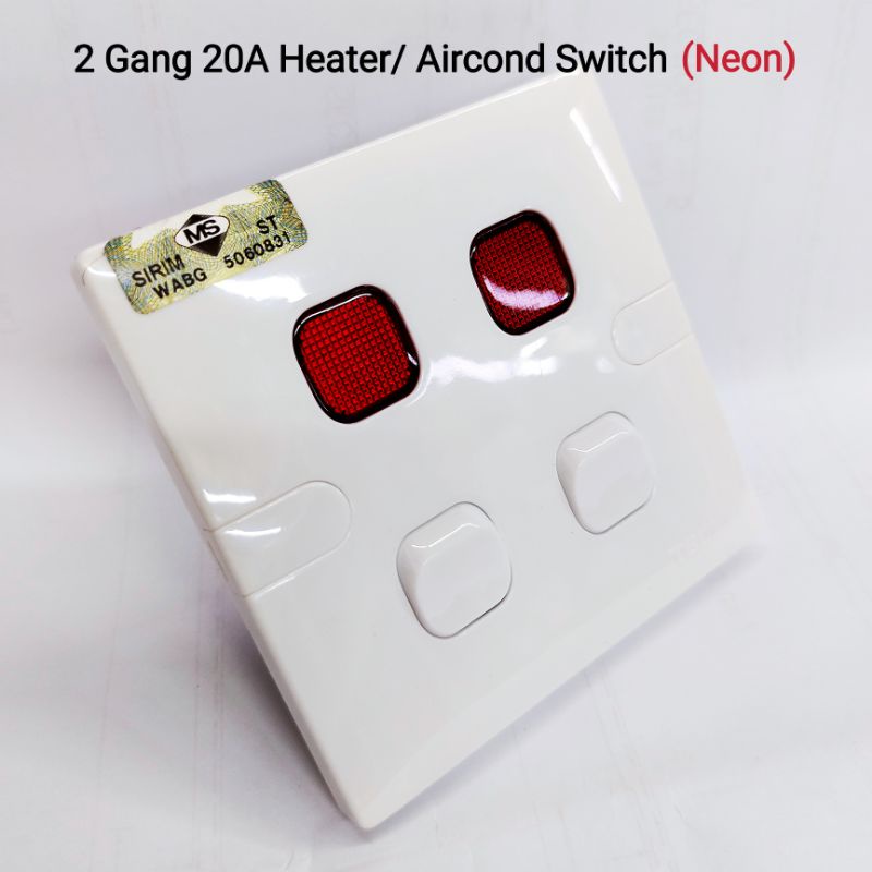 Heater Switch Air Cond Switch 20A 2Gang With Neon Shopee Malaysia