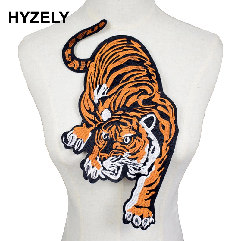 Embroidered Big Tiger Patches For Clothes Punk Repair Patchwork ...
