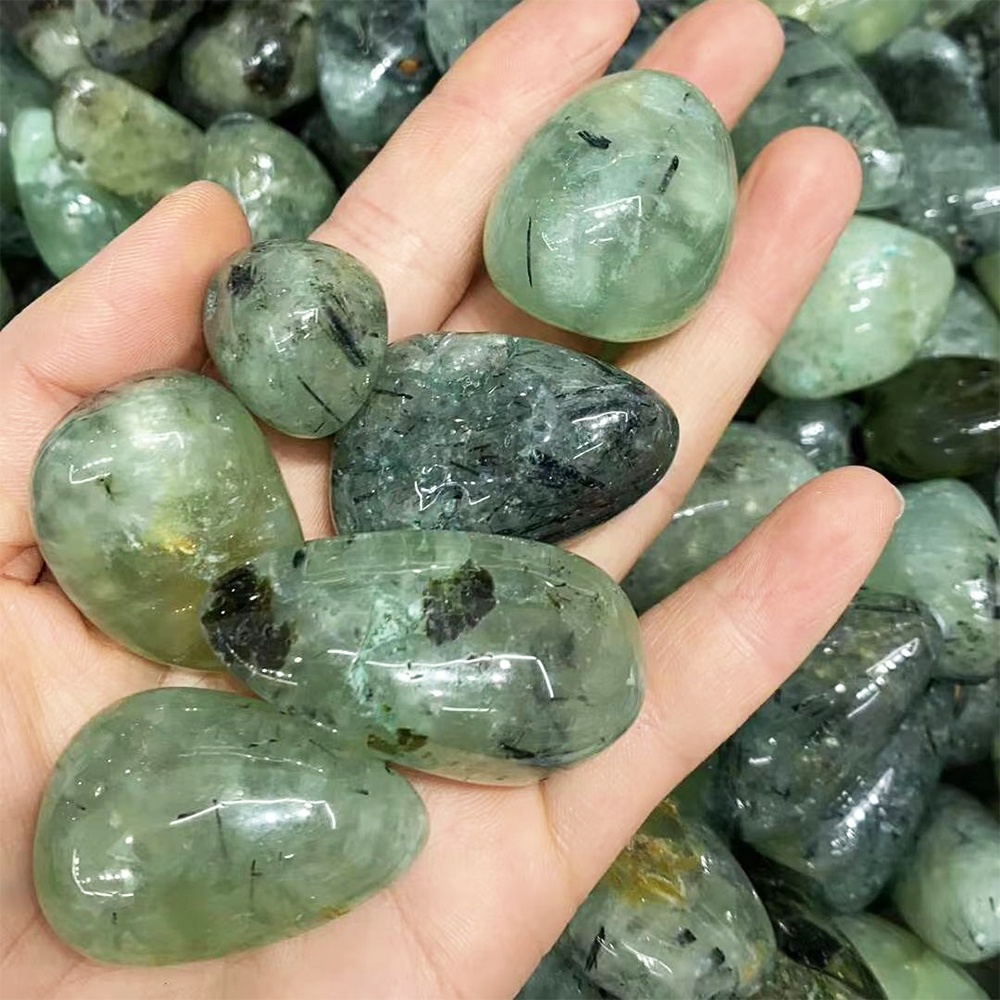 100g Random Green Grape Tumbled Stones Natural Prehnite Crystal Rock ...