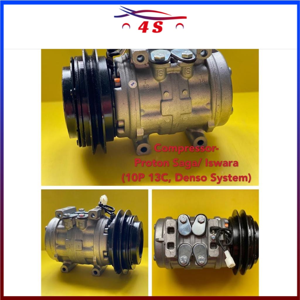 Compressor, Proton Saga/ Iswara (10P13C/10P15C), Denso System. Shopee