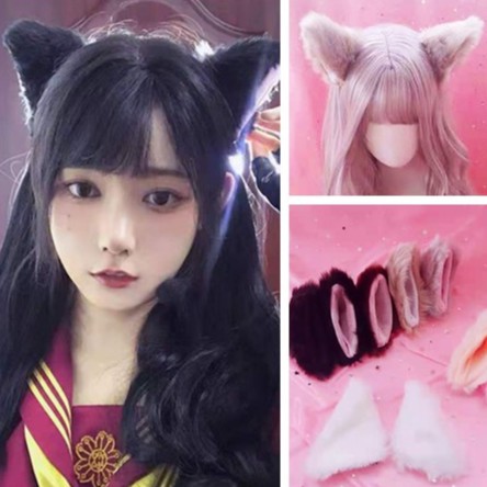 💥New anime cat ear hairpin cat ear fluff hairpin cosplay cat girl ...