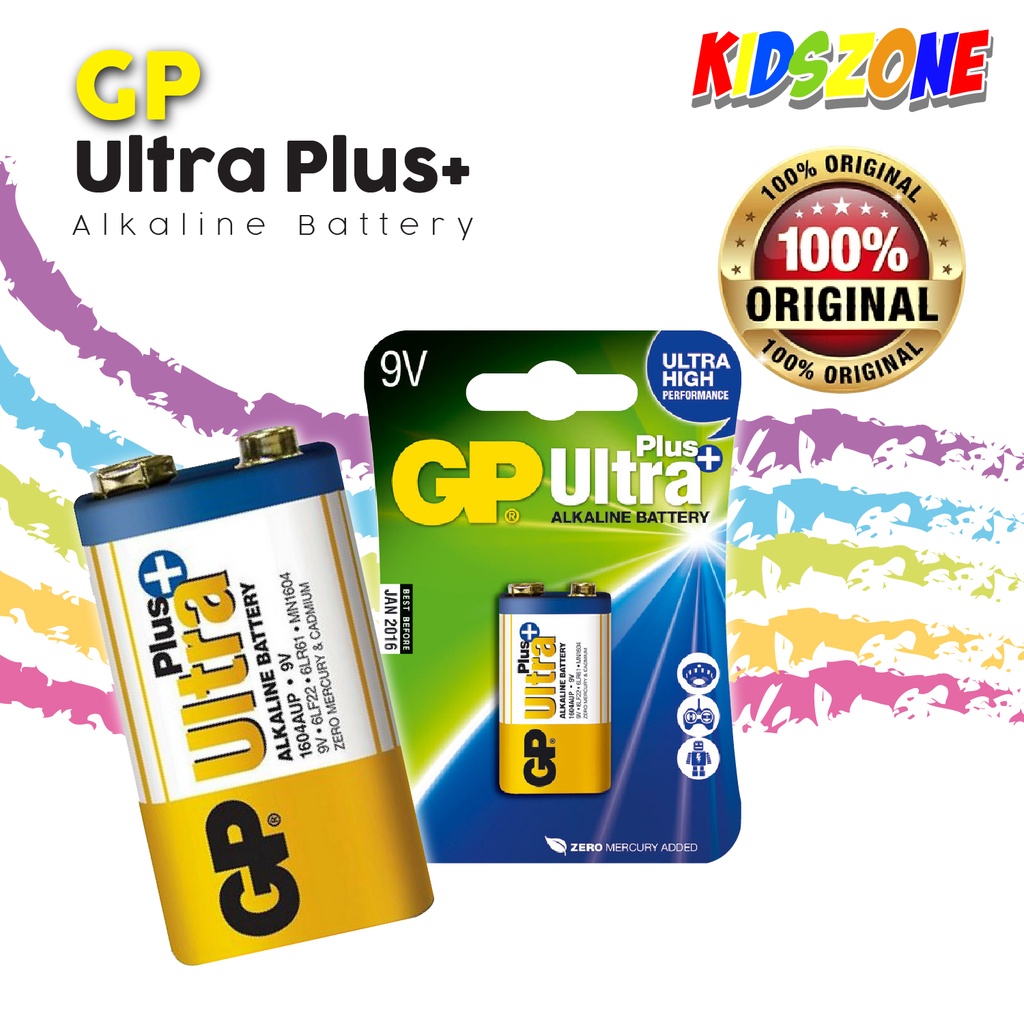 Original GP Ultra Plus Alkaline 9V Battery Smart Tag Digital Gadget/Bateri GP  Ultra