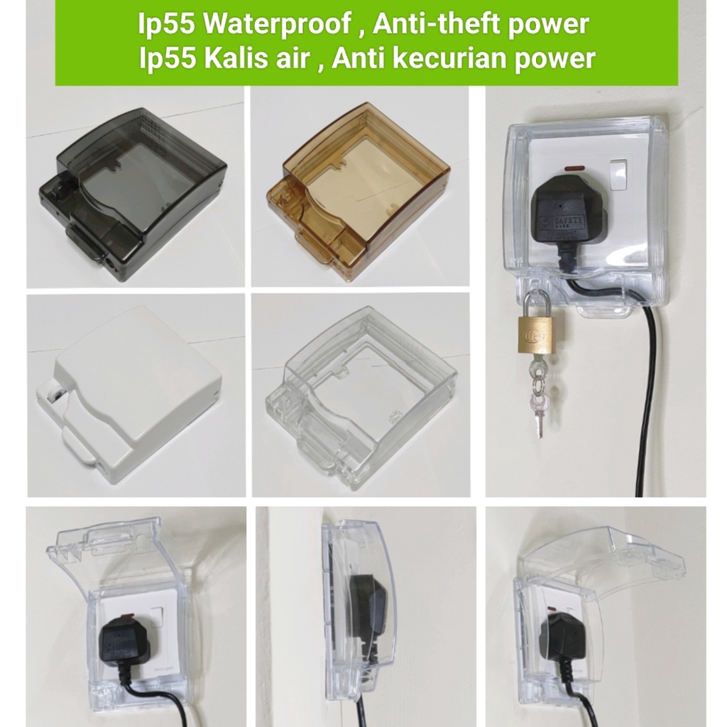 IP55 Waterproof switch plug socket outdoor can lock Anti stealing luar ...