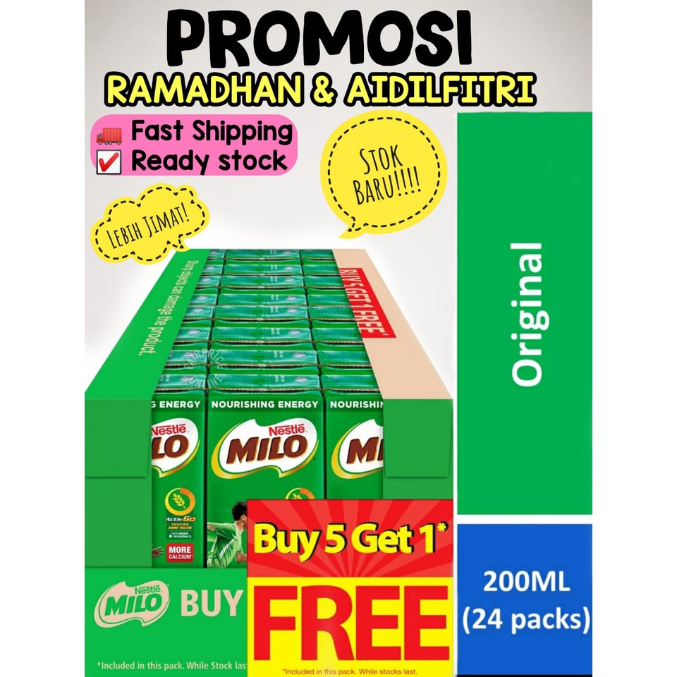 🎀 PROMOSI JIMAT🎀 Nestle Activ-Go 200ml x 24s / Milo Kotak UHT Ready TO ...