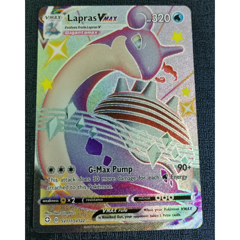 Pokemon Tcg Shiny Lapras Vmax From Shining Fates Booster Pack Pokemon ...