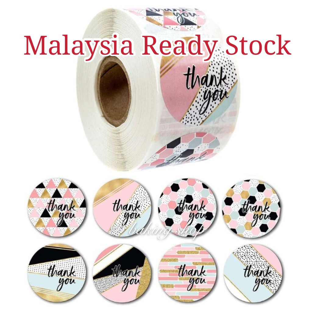 Malaysia Ready Stock Sticker thank you Gift packing label | Shopee Malaysia