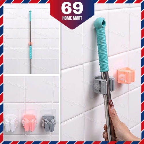 Mop Holder Wall Holder Hanger Clip Wall Mounted Gripper Clipper Strong