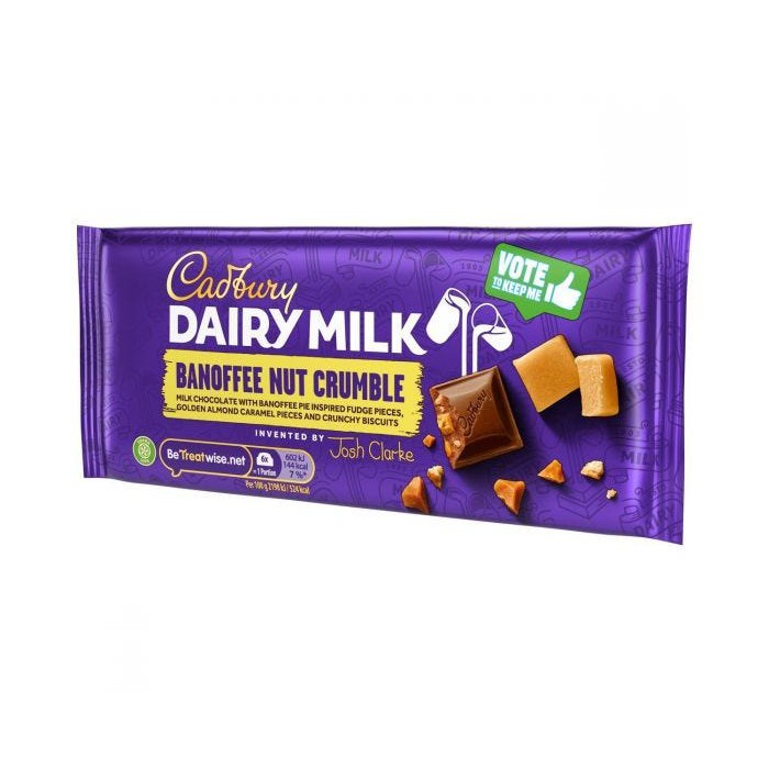 Cadbury Dairy Milk Inventor Banoffee Nut Crumble Chocolate Bar 110g