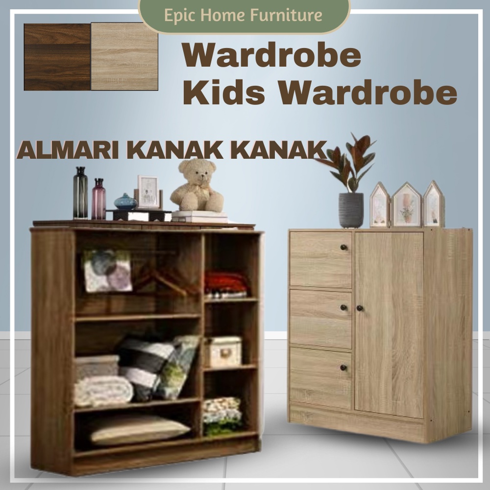 Cloth Wardrobe Kid Cloth Walnut&Narutal/Clothes