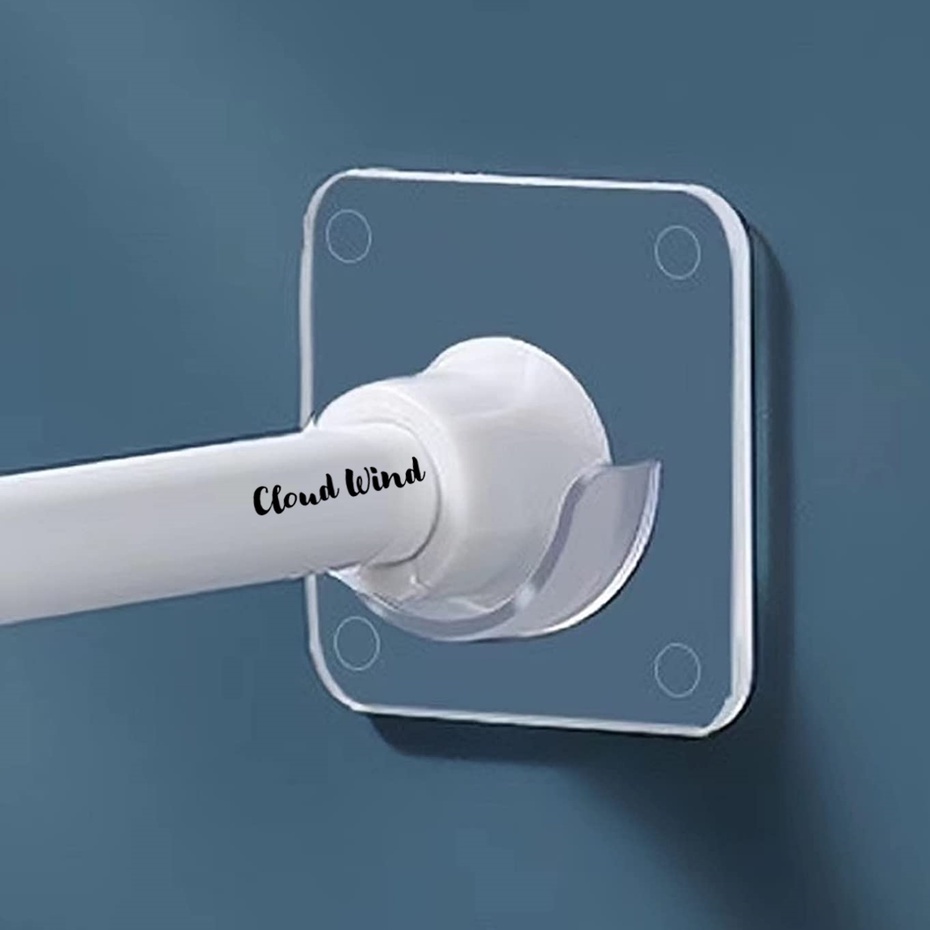 Ready Stock 2PCS Shower Curtain Rod Mount Holder Hook Wall Adhesive