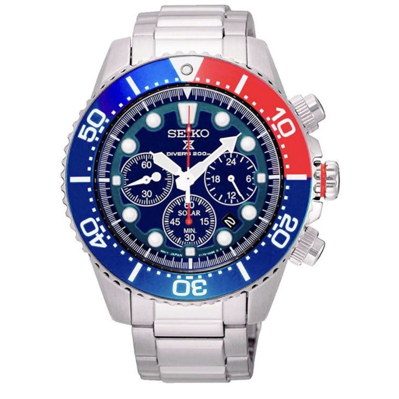 Seiko men's ssc019 shop solar diver chronograph watch