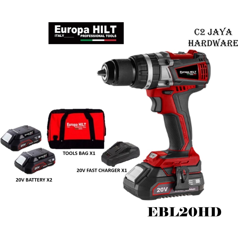 Europa Hilt EBL20HD Cordless Hammer Drill Brushless Shopee