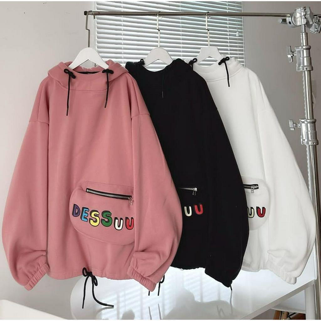 DESU SWEATER HOODIE POCKET WOMEN OVERSIZE RECENT LOOSE WOMEN'S