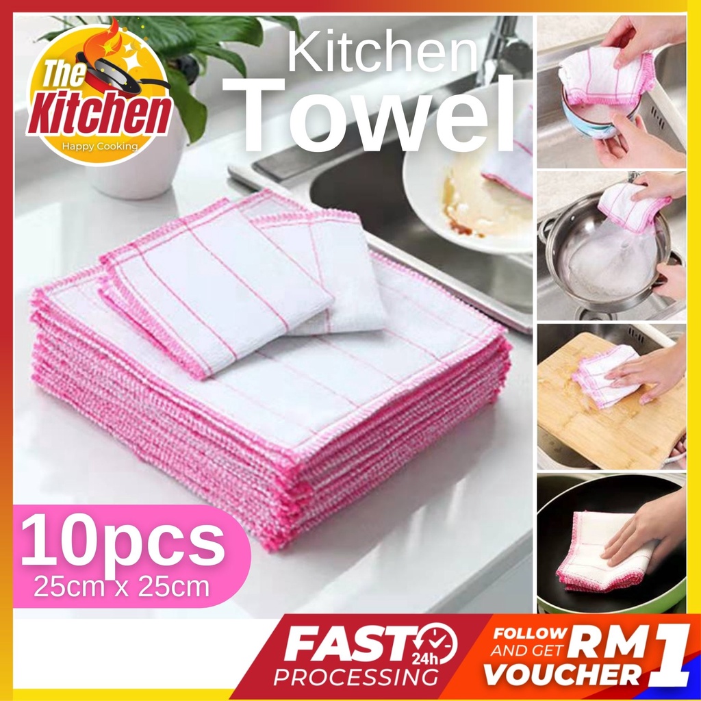 10PCS 25cm x 25cm Duster Fiber Soft Clean Kitchen Towel Cleaning Rag ...