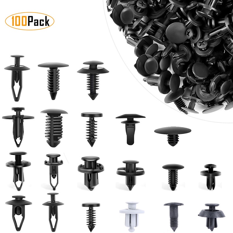 100Pcs Mixed Car Fastener Clip Push Retainer Pin Rivet Bumper Door Trim ...