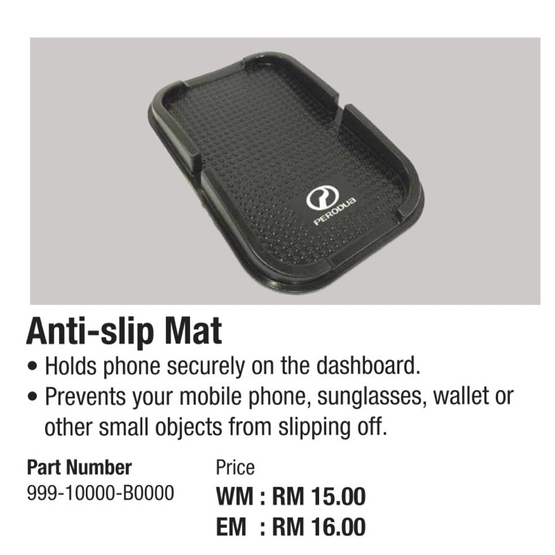 Original Perodua Gear Up Anti Slip Mat | Shopee Malaysia