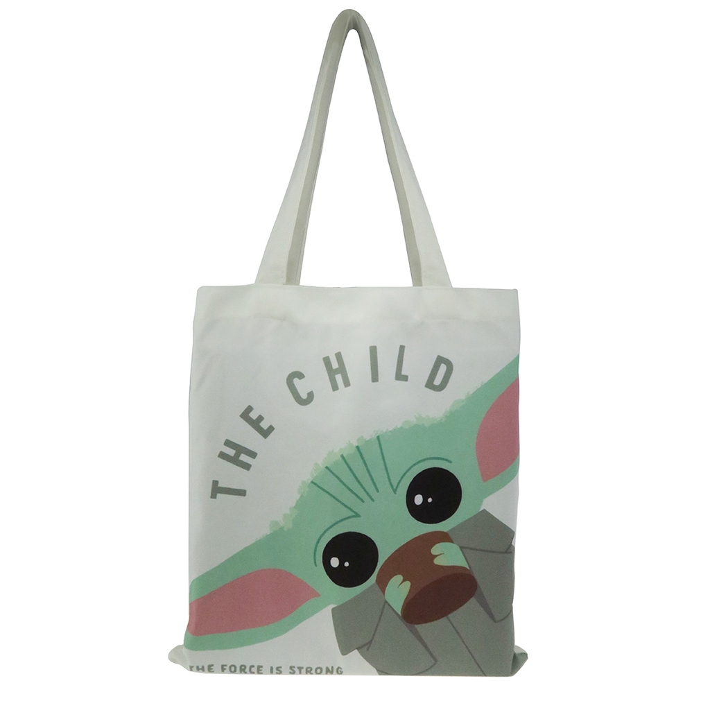 Disney Star Wars The Mandalorian & Child Baby Yoda Canvas Tote Bag ...