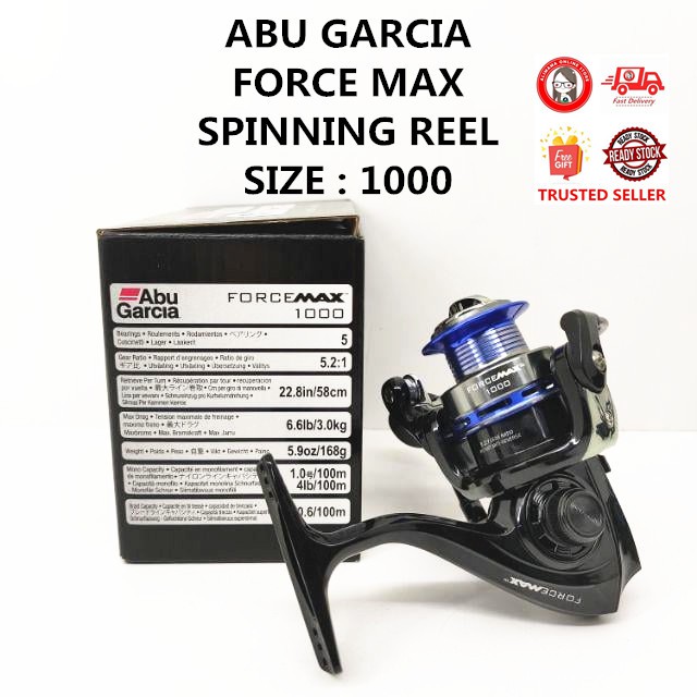 Abu Garcia Force Max Spinning Reel 1000 Fishing Reels