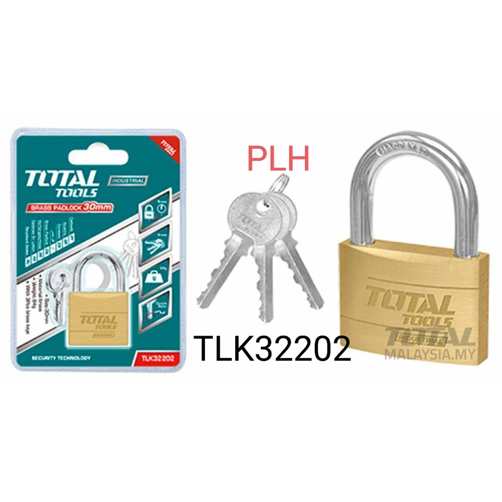 {TOTAL} HEAVY DUTY Brass Padlock 50mm Anti-Cut Technology / LOCK MANGGA ...