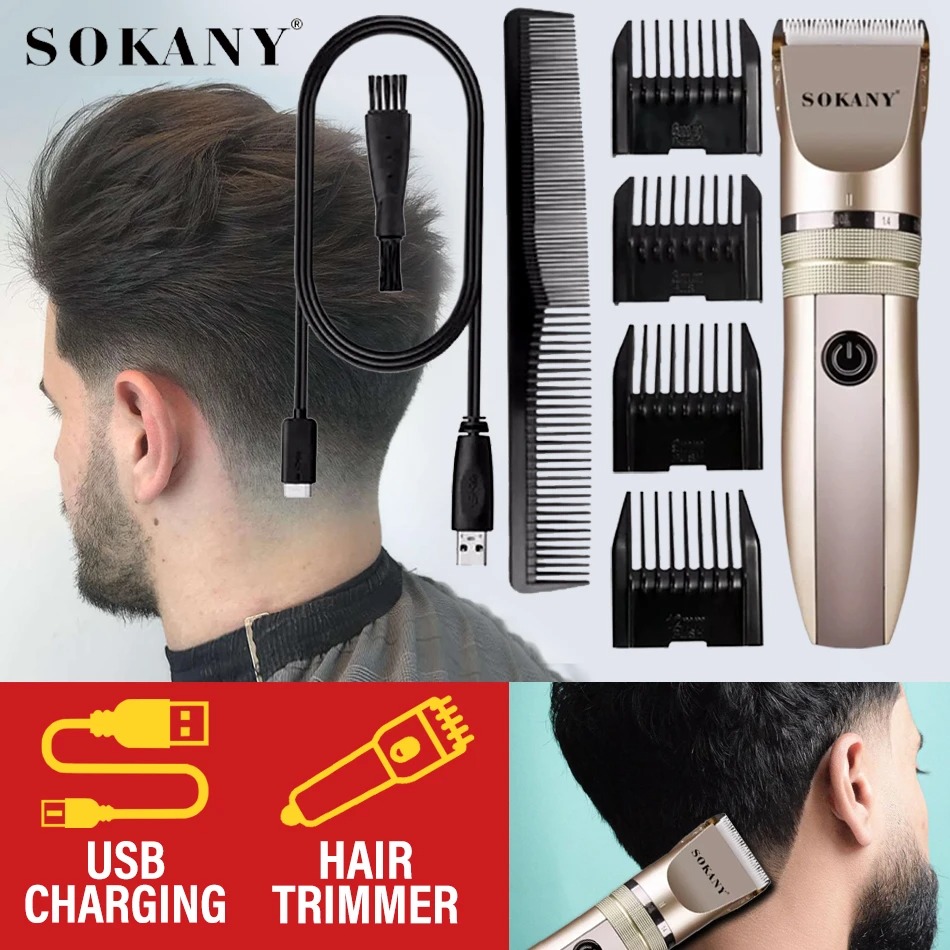 Flexfitt SOKANY Hair Clipper - USB Charging Hair Trimming Cutter with 4 ...