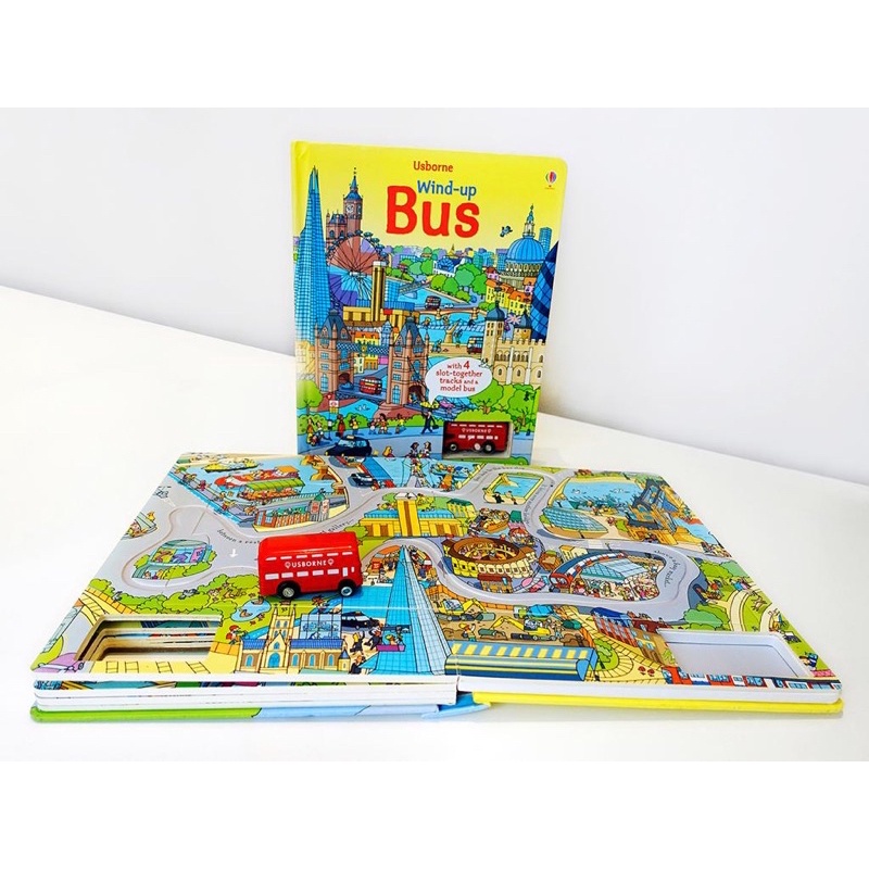 💯Original💯 Usborne Windup Bus 🚎 with toy (Big Board Book) Shopee