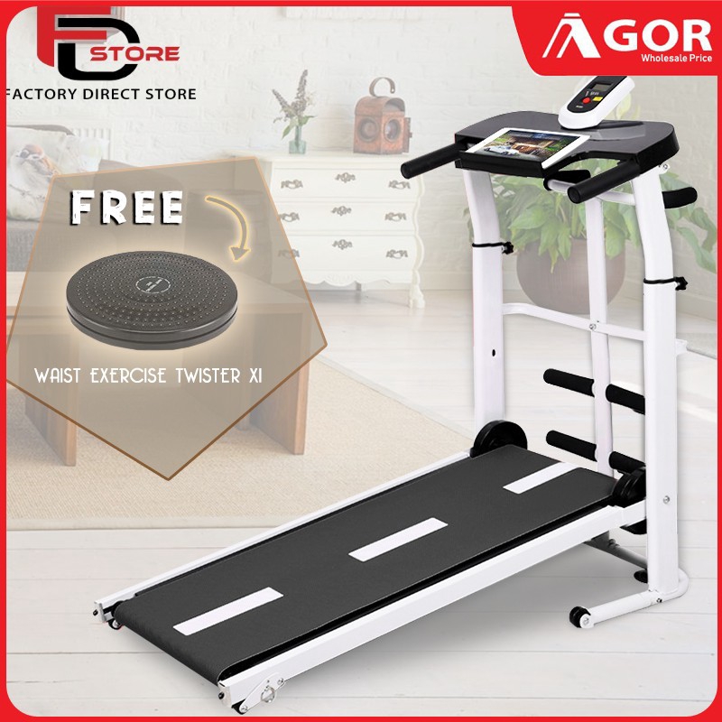 Foldable Running Manual Treadmill With Sit Up Stand FDS Multi