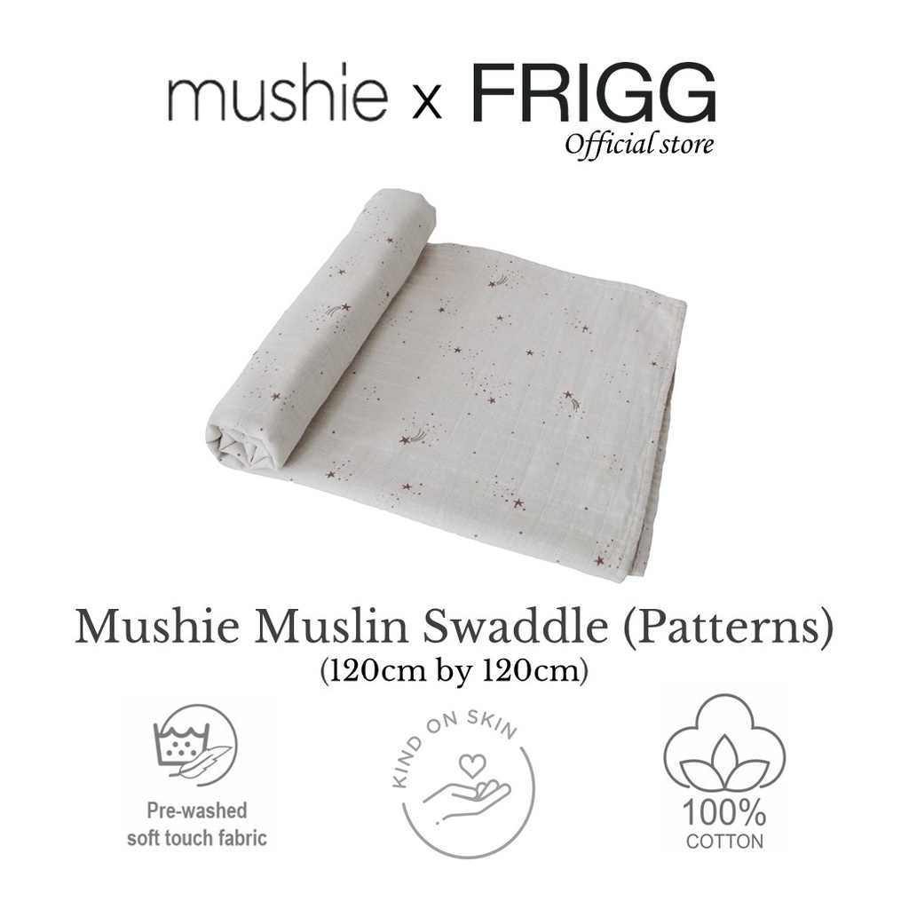 Mushie Baby Swaddles Blankets (13 Pattern / Stripe Designs) 120cm x