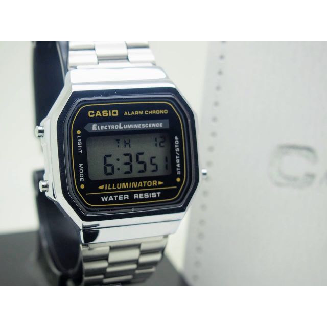 Casio A168 Stainless Steel Black | Shopee Malaysia