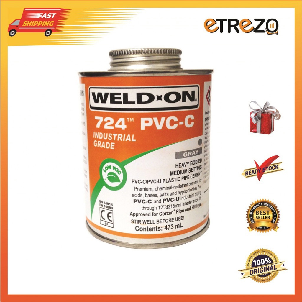 WeldOn 724 CPVC Solvent Cement Med Set Grey, 946 / 473ML (Ready StocK