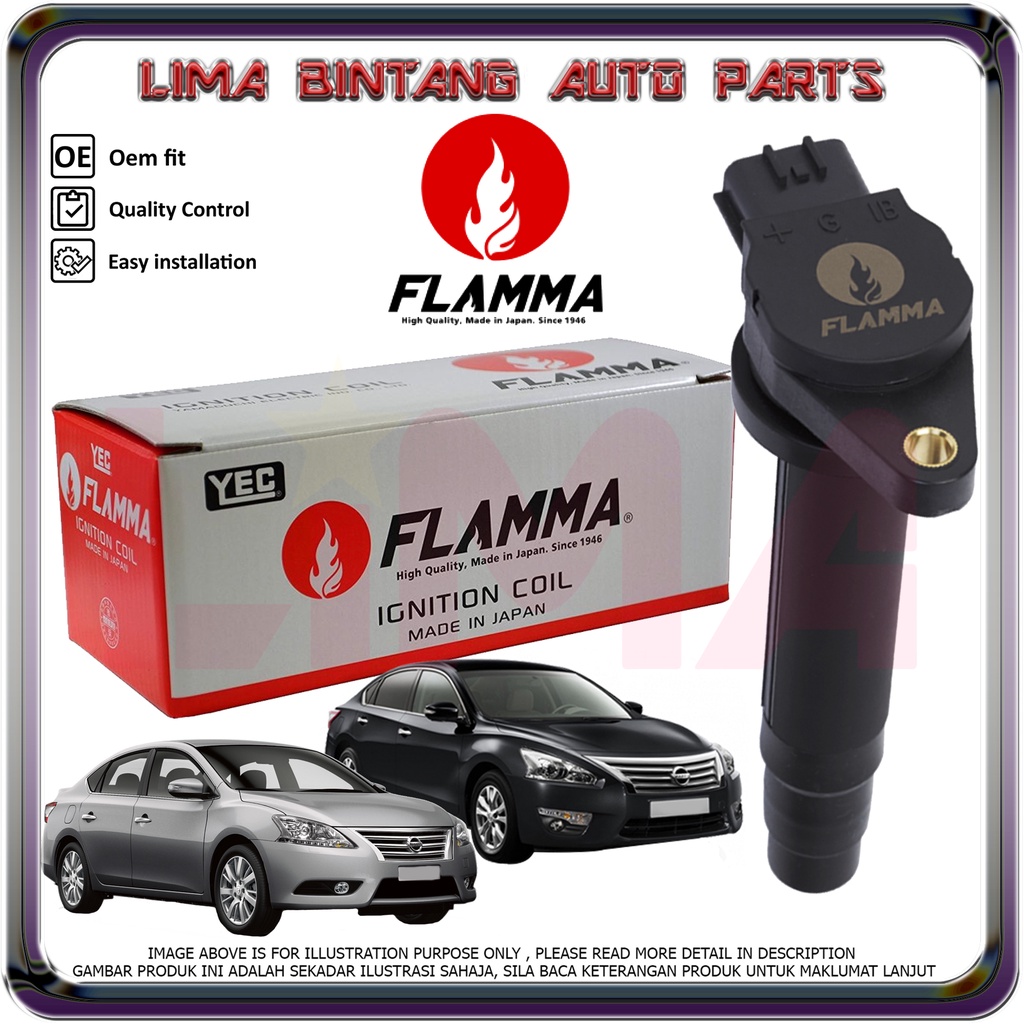 Nissan Teana L33 , Sylphy B17 Ignition Coils , Plug Coil YEC Flamma *Original* ( 1.8 MRA8DE , 2.