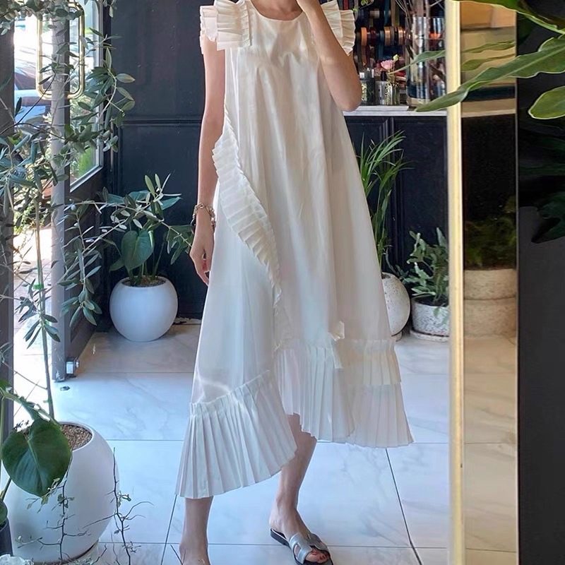 White Korean Long Dress