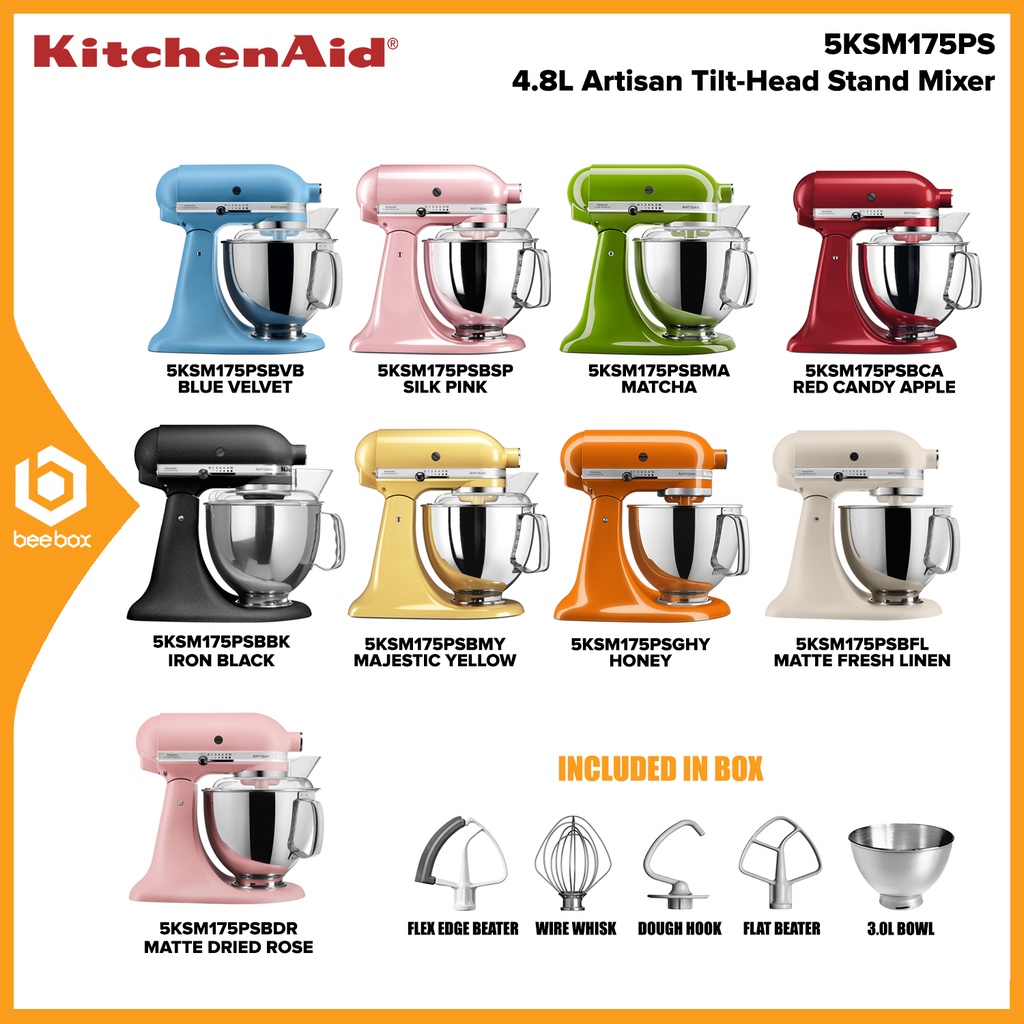 KitchenAid 5KSM175PS Artisan 4.8L TiltHead Stand Mixer With Twin Bowls