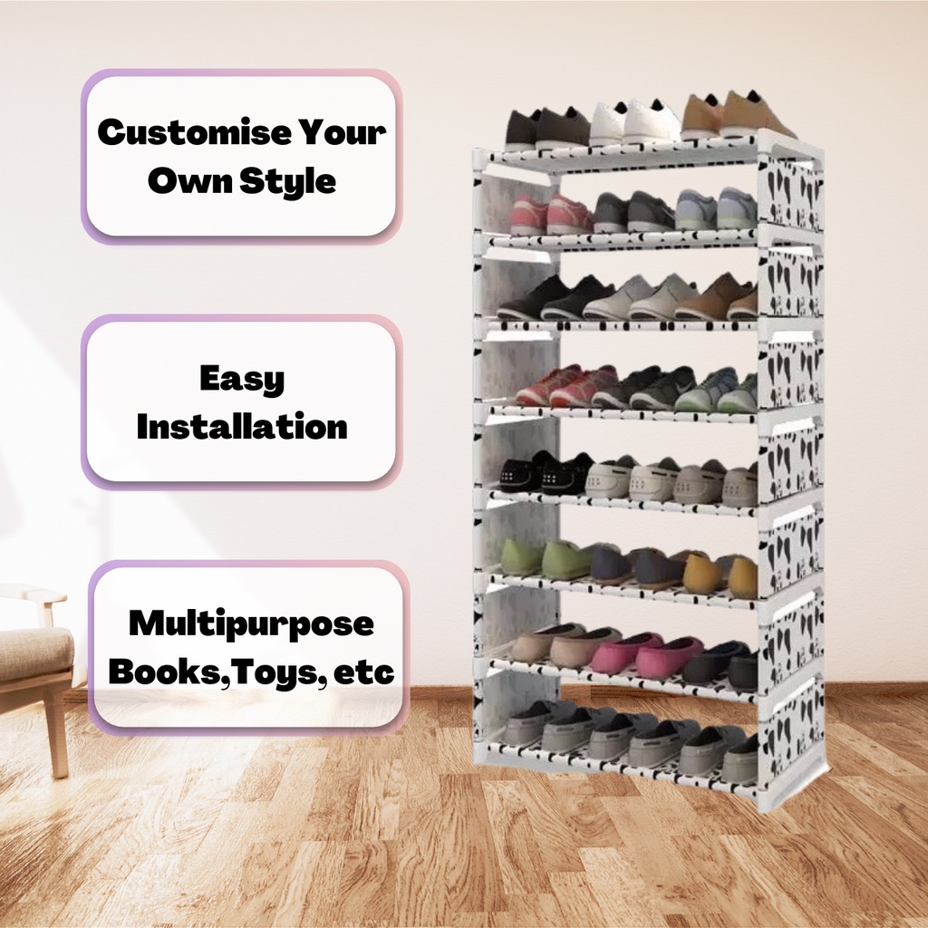 8 Tiers Adjustable Steel Shoe Rack Shoe shelves racks | Shopee Malaysia