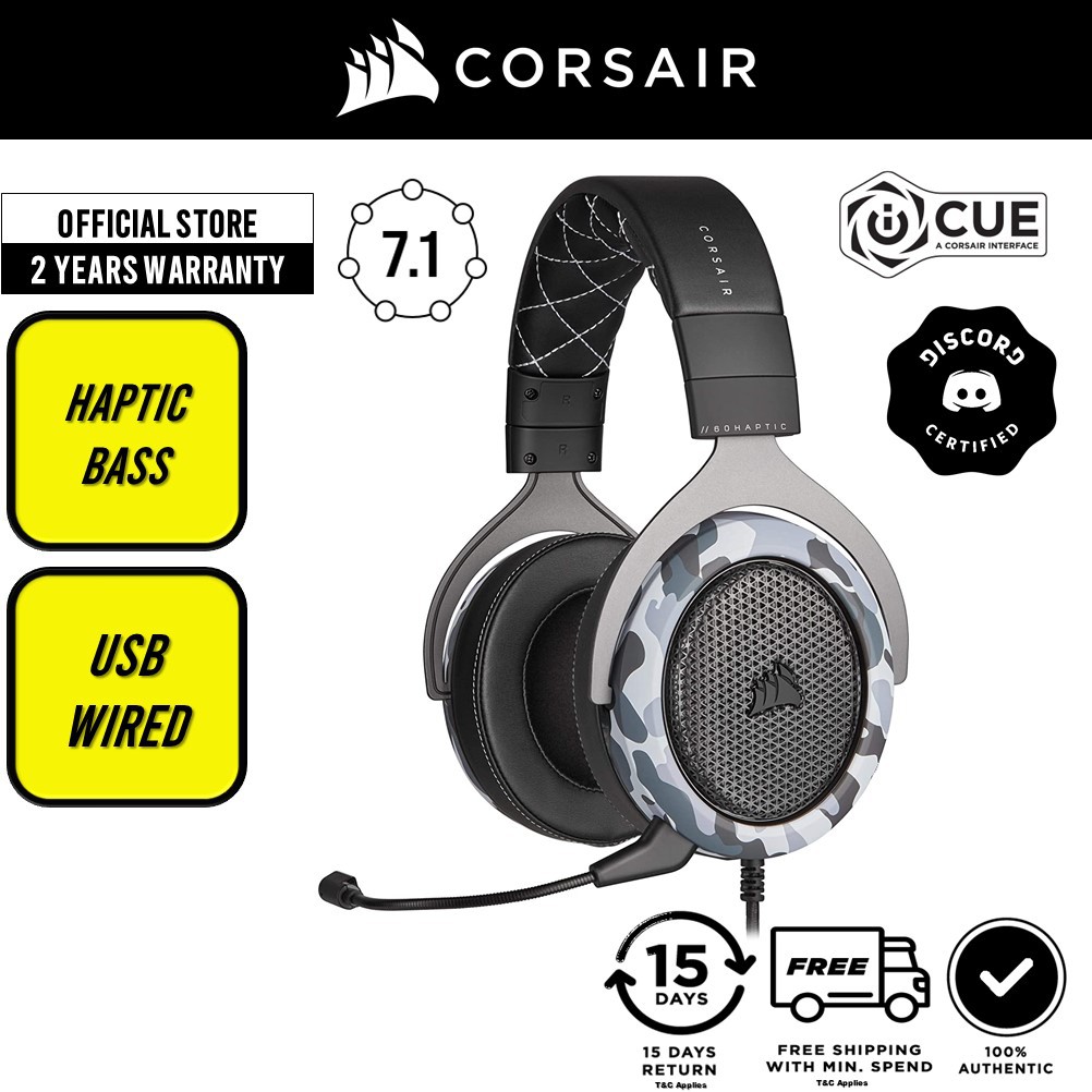 CORSAIR HS60 Haptic Stereo USB Wired Gaming Headset with Haptic