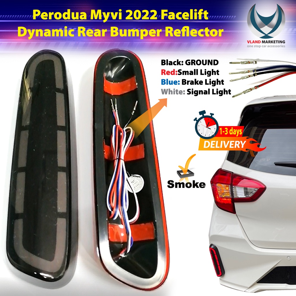 Perodua Myvi 2022 Facelift Dynamic Rear Bumper Reflector With Signal ...