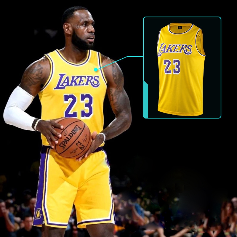 Men's Basketball Jersey, NBA Lakers # 23 Race Training Suit Embroidered  Jersey Basketball Swingman Jersey Gym Vest,Black,L : : फैशन