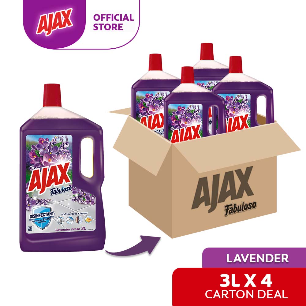Ajax Fabuloso Lavender Antibacterial Multi Purpose Floor Cleaner (3L x