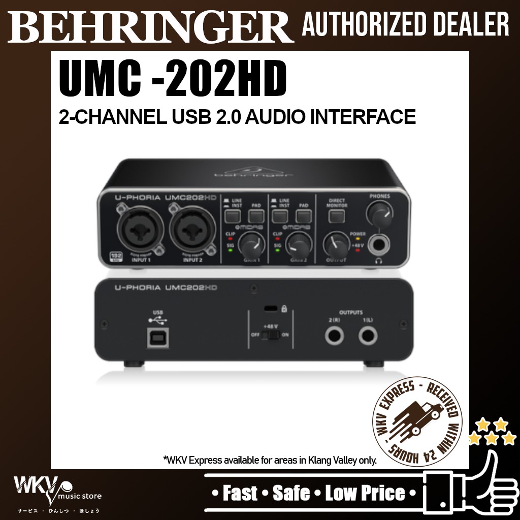 Behringer U-Phoria UMC-202HD USB 2.0 Audio Interface (UMC202HD / UMC ...