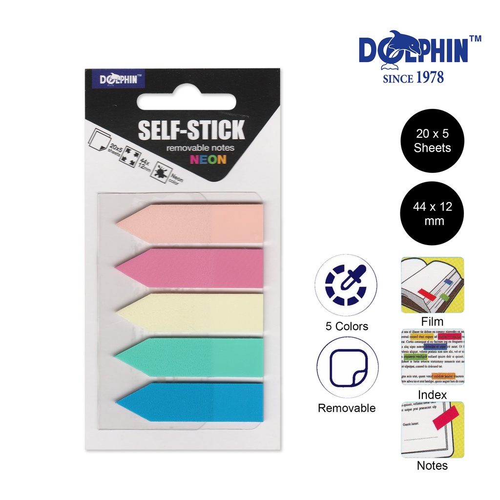 Dolphin | Sticky Notes | Print Film Self-Stick Removeable Arrowhead ...