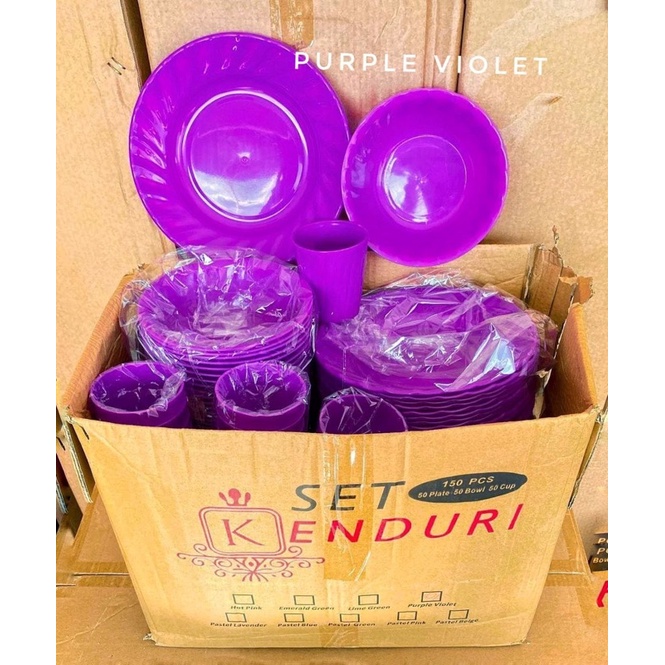 SET PINGGAN MANGKUK CAWAN PLASTIK PP BPA FREE SET KENDURI MUDAH CUCI ...
