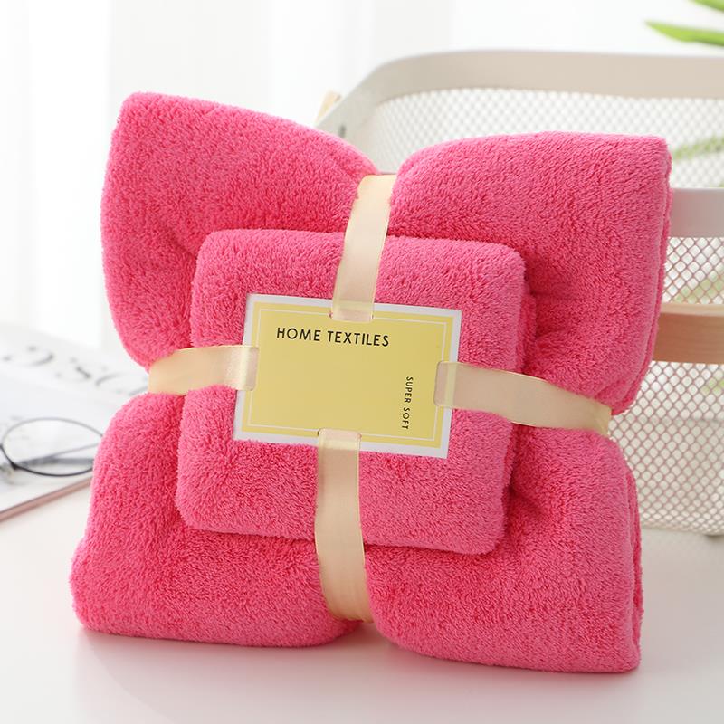 2pcs Luxury Soft Comfortable Bath Towel Set High Absorption Soft Bath