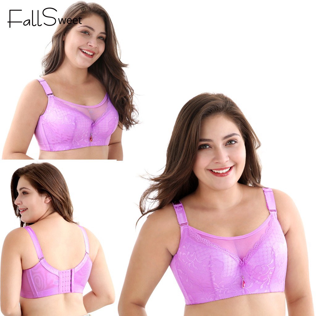 FallSweet Push Up Large Cup Bras Big Size Bras Lace Women Underwear E F Cup  42-48