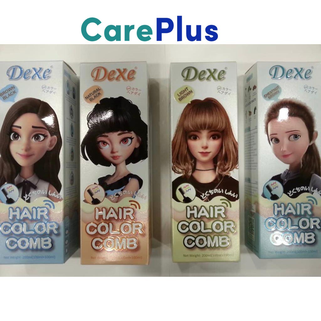 DEXE HAIR COLOR COMB NATURAL BLACK/CHESTNUT BROWN/LIGHT BROWN/BROWN