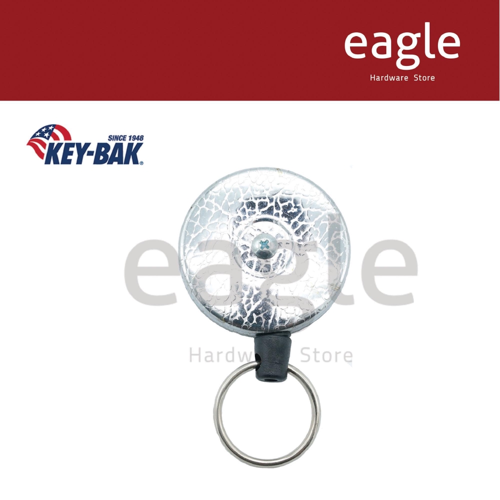 Porte-clés Rétractable KEY-BAK Avec Câble Acier 122cm - Chromé, Clip Ceinture, Pour Professionnels
