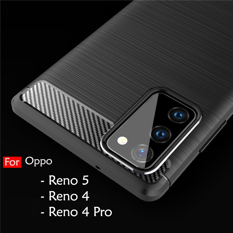 Oppo Reno 5 Reno 4 Reno 4 Pro 4G Carbon Silicone Soft Case Cover Back ...