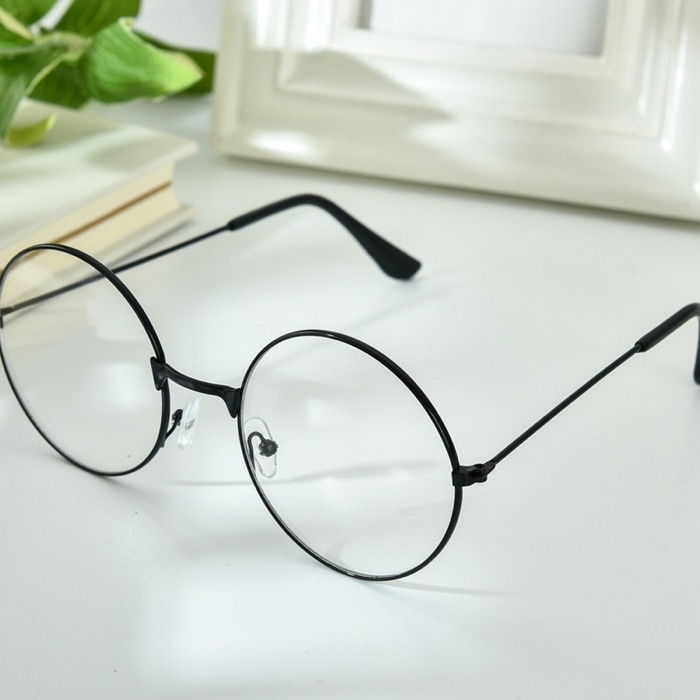 2024 Round Metal Frame Flat Glasses Unisex Style Non Precision Glasses   83c9c4fdafb2b203d20b2896ae80dc3b