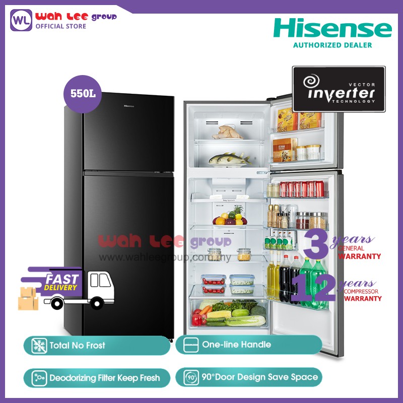 Hisense Fridge RT600N4FBV 550L Inverter Top Freezer 2Door Fridge