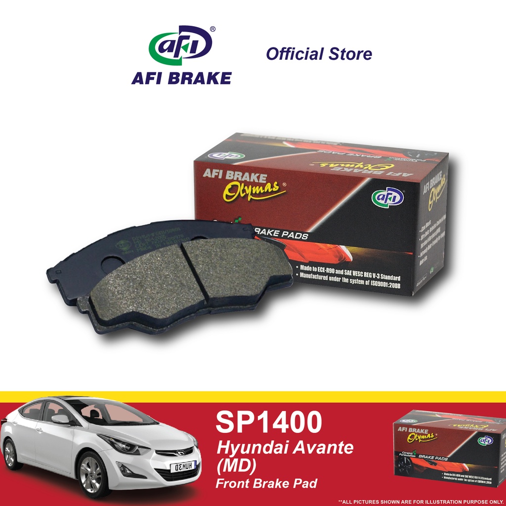 Olymas Front Brake Pad - Hyundai Avante (MD) - SP1400 (1set) | Shopee ...