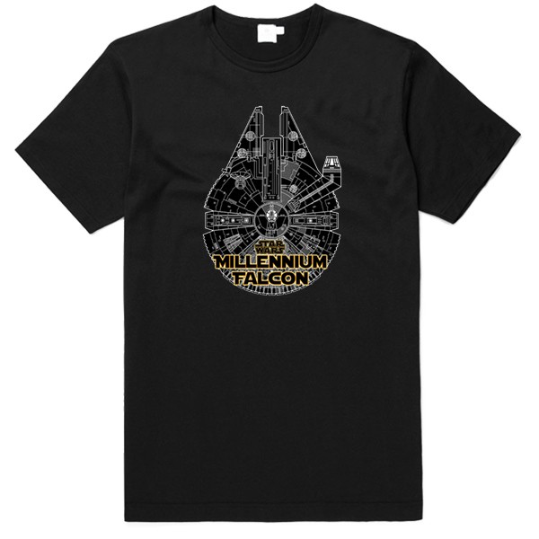 T-shirt Star Wars Millennium Falcon Battle - Taille M - Manches Courtes Gris - Marque Fifth Sun - Occasion Très Bon état