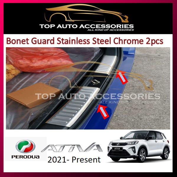 Perodua Ativa 2021 Rear Bumper Guard Black / Chrome (double side tape ...
